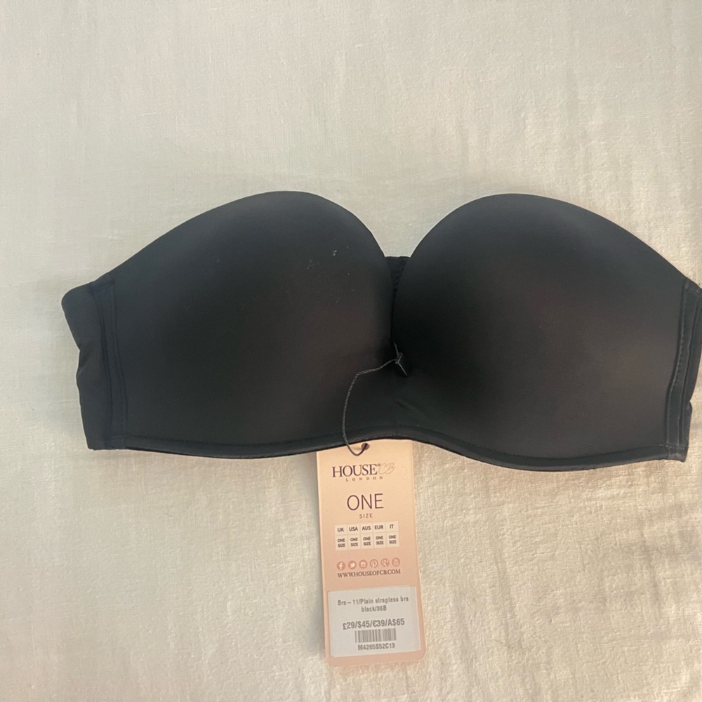House of CB black strapless bra. Brand New with tags!